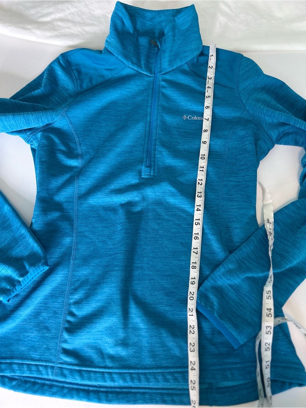 Columbia Blue Heather Grid Fleece Half Zip Pullover M - Picture 7 of 7
